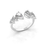 1.77Ct Lab Grown Diamond Pear Cut Open Style Stackable Ring 14K Fine Gold