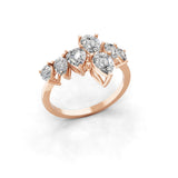 14K Fine Gold Lab Grown Pear Cut Diamond Stackable Ring 2.12Ct