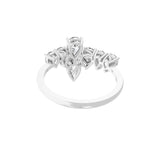 14K Fine Gold Lab Grown Pear Cut Diamond Stackable Ring 2.12Ct