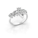 14K Fine Gold Lab Grown Pear Cut Diamond Stackable Ring 2.12Ct