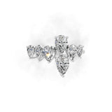 14K Fine Gold Lab Grown Pear Cut Diamond Stackable Ring 2.12Ct