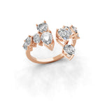 2.74Ct Lab Grown Pear Cut Diamond 14K Fine Gold Statement Ring