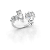 2.74Ct Lab Grown Pear Cut Diamond 14K Fine Gold Statement Ring