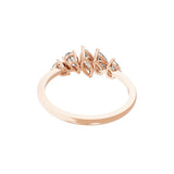 Five Stone Pear Marquise Lab Grown Diamond Ring 14K Fine Gold 1.02Ct