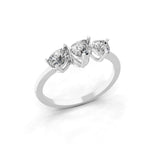 14K Fine Gold Pear Shape 1.05Ct Lab Grown Diamond Cluster Band Ring