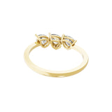 14K Fine Gold Pear Shape 1.05Ct Lab Grown Diamond Cluster Band Ring