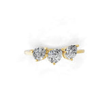 14K Fine Gold Pear Shape 1.05Ct Lab Grown Diamond Cluster Band Ring