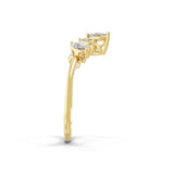 Pear Marquise 0.82Ct Lab Grown Diamond Band Ring 14K Fine Gold