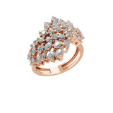 14K Fine Gold Pear Round Lab Grown Diamond 2.19Ct Bypass Ring
