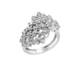 14K Fine Gold Pear Round Lab Grown Diamond 2.19Ct Bypass Ring