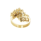 14K Fine Gold Pear Round Lab Grown Diamond 2.19Ct Bypass Ring