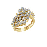 14K Fine Gold Pear Round Lab Grown Diamond 2.19Ct Bypass Ring