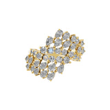 14K Fine Gold Pear Round Lab Grown Diamond 2.19Ct Bypass Ring
