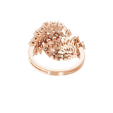 Lab Grown Round Pear Cut Diamond 14K Fine Gold Cluster Ring 2.22Ct