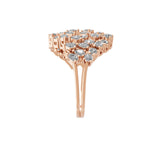 Lab Grown Round Pear Cut Diamond 14K Fine Gold Cluster Ring 2.22Ct