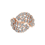 Lab Grown Round Pear Cut Diamond 14K Fine Gold Cluster Ring 2.22Ct