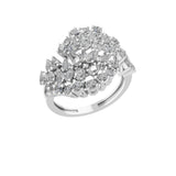 Lab Grown Round Pear Cut Diamond 14K Fine Gold Cluster Ring 2.22Ct