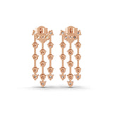 14K Fine Gold Round Cut Lab Grown Diamond 1.38Ct Stunning Dangle Earrings