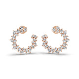 14K Fine Gold Lab Grown Pear Round Cut Diamond Hoop Earrings 2.75Ct