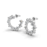 14K Fine Gold Lab Grown Pear Round Cut Diamond Hoop Earrings 2.75Ct