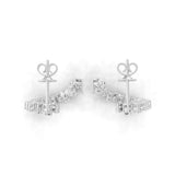 14K Fine Gold Lab Grown Pear Round Cut Diamond Hoop Earrings 2.75Ct