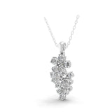 3.15Ct Floral Design Pendant Lab Grown Pear Cut Diamond 14K Fine Gold Necklace