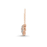14K Fine Gold Floral Cluster Round Marquise Lab Grown Diamond Pendant Necklace 1.45Ct