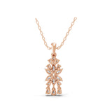Pear Marquise Lab Grown Diamond 14K Gold Floral Pendant Necklace 1.41Ct