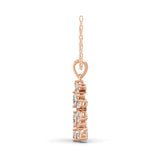 Pear Marquise Lab Grown Diamond 14K Gold Floral Pendant Necklace 1.41Ct