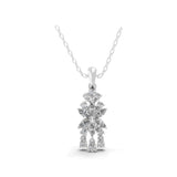 Pear Marquise Lab Grown Diamond 14K Gold Floral Pendant Necklace 1.41Ct