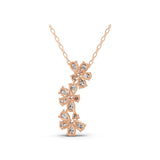 1.61Ct Pear Round Cut Lab Grown Diamond Cluster Pendant Necklace 14K Fine Gold