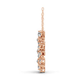 1.61Ct Pear Round Cut Lab Grown Diamond Cluster Pendant Necklace 14K Fine Gold