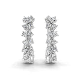 Round Brilliant and Pear Shaped Lab Grown Diamond 1.27Ct Gold Huggie Earring