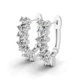 Round Brilliant and Pear Shaped Lab Grown Diamond 1.27Ct Gold Huggie Earring