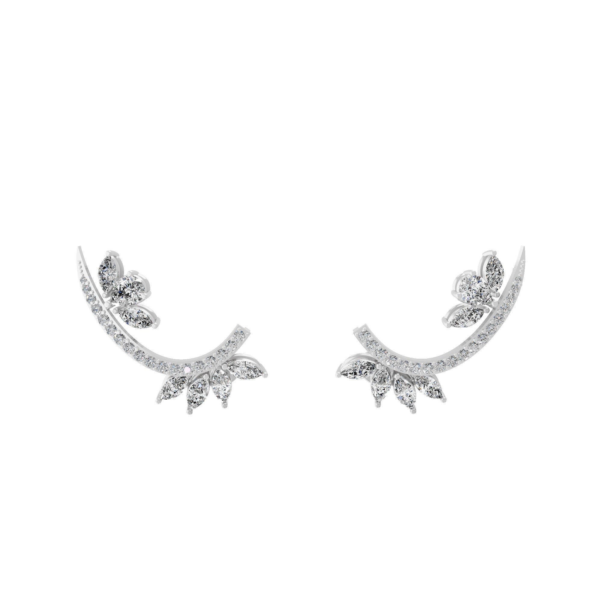 Lab Grown Diamond Ear Crawlers Earring 1.77Ct 14K Fine Gold