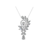 Lab Grown Multi Shape Diamond 14K Fine Gold Cluster Pendant Necklace 5.18Ct
