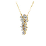 Floral Pendant Cascading Cluster 14K Fine Gold Necklace 1.79Ct Lab Grown Diamond