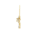 2.42Ct Lab Grown Multi Shape Three Floral Cluster Pendant 14K Fine Gold Necklace