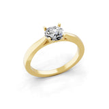 0.76Ct Lab Grown Diamond Round Cut Solitaire Ring 14K Fine Gold