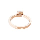 Round Solitaire 14K Fine Gold Lab Grown Diamond Ring 1.00Ct