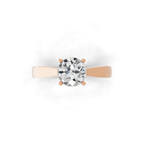 Round Solitaire 14K Fine Gold Lab Grown Diamond Ring 1.00Ct