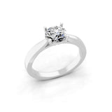 Round Solitaire 14K Fine Gold Lab Grown Diamond Ring 1.00Ct