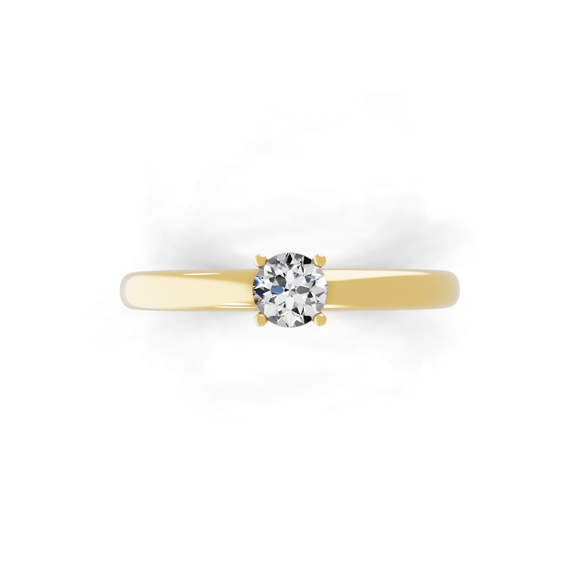 0.25Ct Lab Grown Diamond With Round Cut Solitaire Wedding Ring 14K Fine Gold