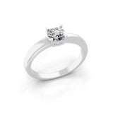 Lab Grown Round Cut Diamond 0.55Ct Solitaire 14K Fine Gold Ring