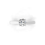 Lab Grown Round Cut Diamond 0.55Ct Solitaire 14K Fine Gold Ring