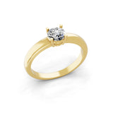 Lab Grown Round Cut Diamond 0.55Ct Solitaire 14K Fine Gold Ring