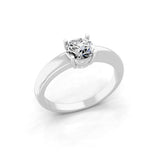 14K Fine Gold Round Solitaire Ring Lab Grown Diamond 0.75Ct