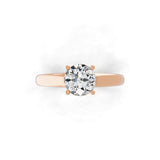 Solitaire Lab Grown Round Cut Diamond Ring 1.00Ct 14K Fine Gold