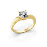 Solitaire Lab Grown Round Cut Diamond Ring 1.00Ct 14K Fine Gold