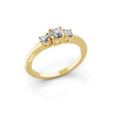 14K Fine Gold 0.45Ct Lab Grown Three Stone Diamond Band Ring